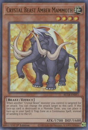 Crystal Beast Amber Mammoth [BLCR-EN051] Ultra Rare - Trinity Hobby