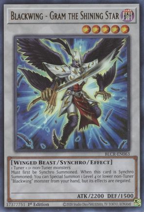 Blackwing - Gram the Shining Star [BLCR-EN063] Ultra Rare - Trinity Hobby