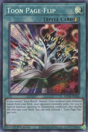 Toon Page-Flip [BLCR-EN068] Secret Rare - Trinity Hobby