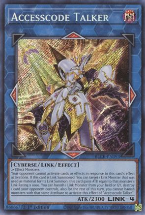 Accesscode Talker [BLCR-EN093] Secret Rare - Trinity Hobby