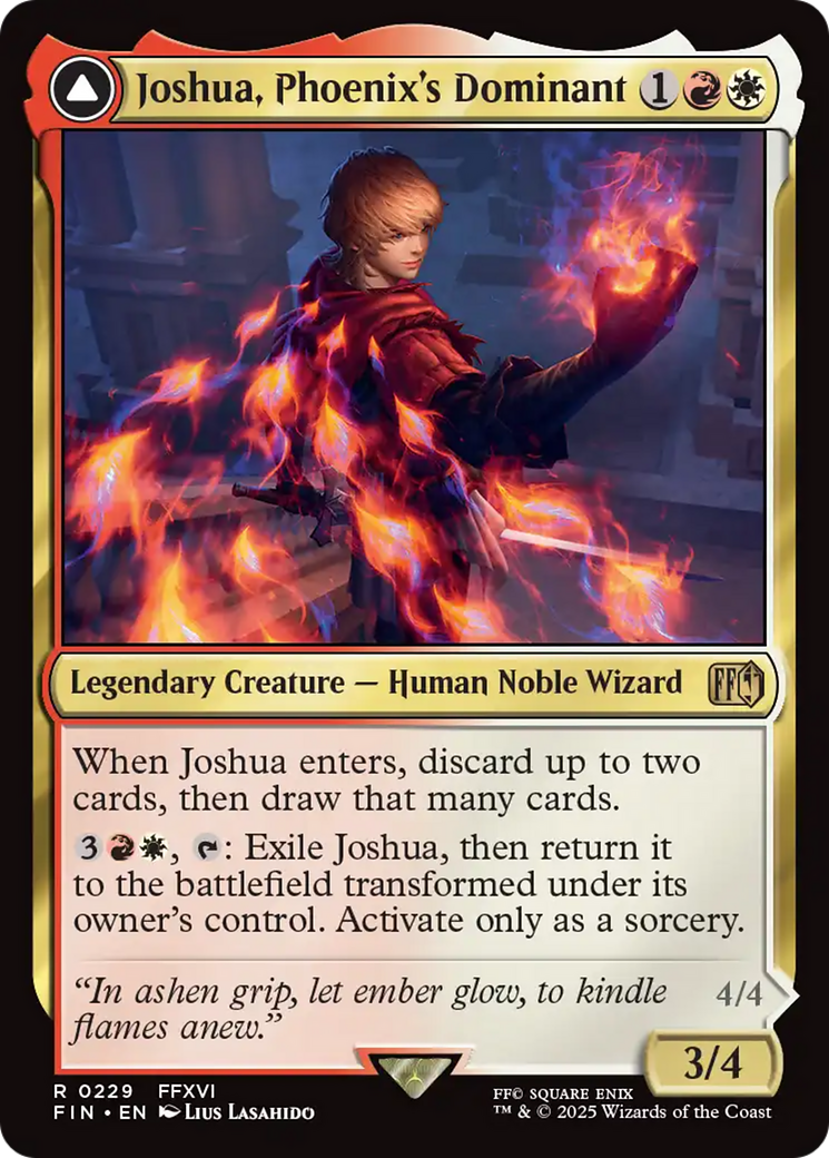 Joshua, Phoenix's Dominant // Phoenix, Warden of Fire  [Foil]  (FIN-229) - [FINAL FANTASY]: (enchantment)