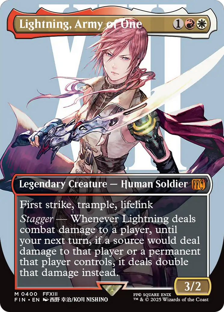 Lightning, Army of One  [Foil]  (FIN-400) - [FINAL FANTASY] (Borderless)