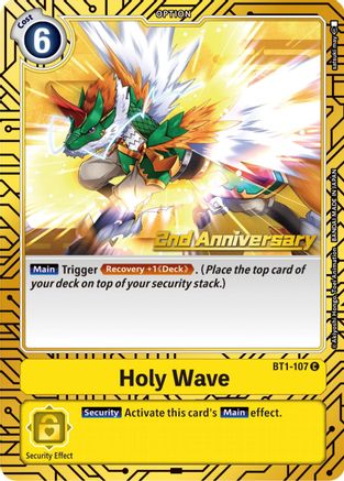 Holy Wave [BT1-107] (2nd Anniversary Card Set) [Release Special Booster Promos] - Trinity Hobby