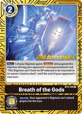 Breath of the Gods [BT3-105] (2nd Anniversary Card Set) [Release Special Booster Promos] - Trinity Hobby
