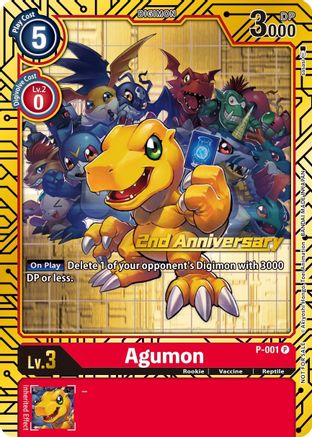 Agumon [P-001] (2nd Anniversary Card Set) [Promotional Cards] - Trinity Hobby