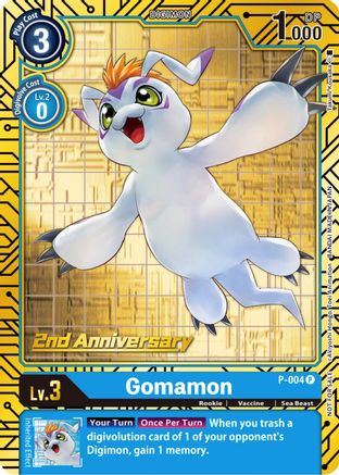 Gomamon [P-004] (2nd Anniversary Card Set) [Promotional Cards] - Trinity Hobby
