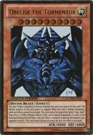 Obelisk the Tormentor [GLD4-EN030] Gold Rare - Trinity Hobby