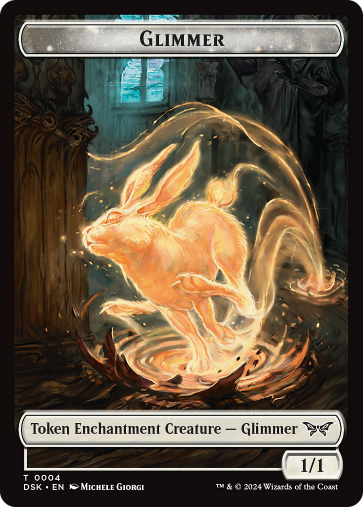 Glimmer Token  [Foil]  (DSK-004) - [Duskmourn: House of Horror Tokens]