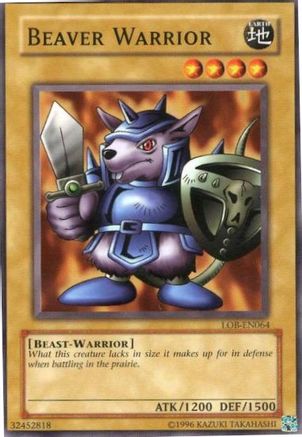 Beaver Warrior [LOB-EN064] - Legend of Blue Eyes White Dragon (Worldwide English) Unlimited - Common / Short Print - Trinity Hobby