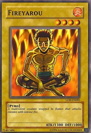 Fireyarou [LOB-EN085] - Legend of Blue Eyes White Dragon (Worldwide English) Unlimited - Common / Short Print - Trinity Hobby