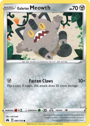 Galarian Meowth (084/159) [Sword & Shield: Crown Zenith] - Trinity Hobby