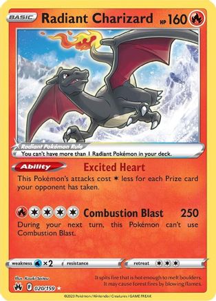 Radiant Charizard (020/159) [Sword & Shield: Crown Zenith] - Trinity Hobby