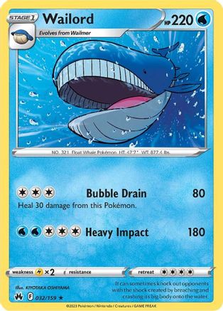 Wailord (032/159) [Sword & Shield: Crown Zenith] - Trinity Hobby