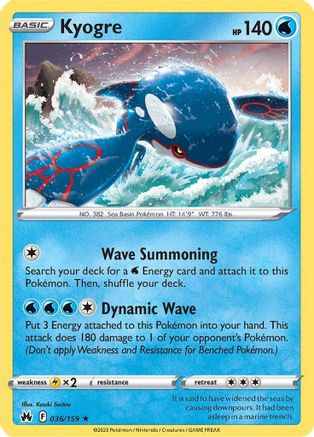 Kyogre (036/159) [Sword & Shield: Crown Zenith] - Trinity Hobby