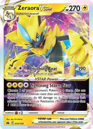 Zeraora VSTAR (055/159) [Sword & Shield: Crown Zenith] - Trinity Hobby