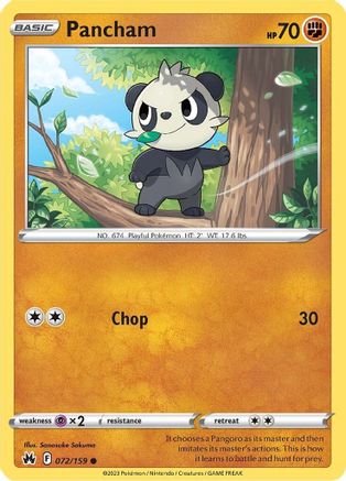 Pancham (072/159) [Sword & Shield: Crown Zenith] - Trinity Hobby