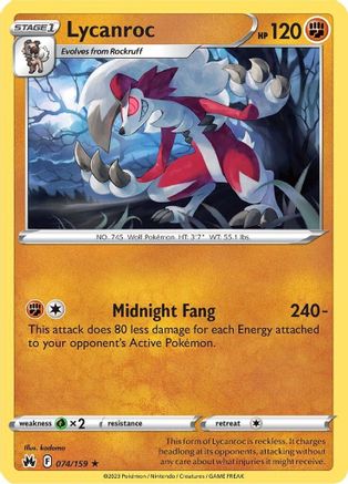 Lycanroc (074/159) [Sword & Shield: Crown Zenith] - Trinity Hobby