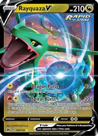 Rayquaza V (100/159) [Sword & Shield: Crown Zenith] - Trinity Hobby