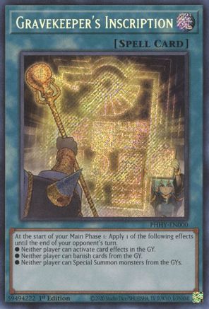 Gravekeeper's Inscription [PHHY-EN000] Secret Rare - Trinity Hobby