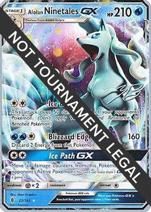 Alolan Ninetales GX (22/145) (Ice Path FTW - Zachary Bokhari) [World Championships 2017] - Trinity Hobby