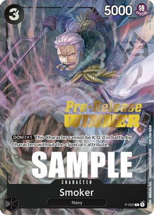 Smoker (Pre-Release) [Winner] (P-025) - [One Piece Promotion Cards] Foil - Trinity Hobby