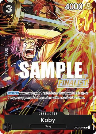 Koby (Online Regional 2023) [Finalist] (OP02-098) - [One Piece Promotion Cards] Foil - Trinity Hobby