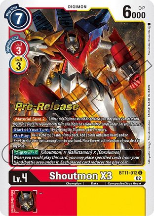 Shoutmon X3 [BT11-012] [Dimensional Phase Pre-Release Promos] - Trinity Hobby