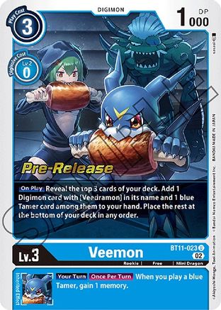 Veemon [BT11-023] [Dimensional Phase Pre-Release Promos] - Trinity Hobby