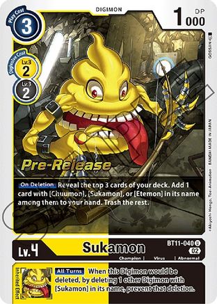 Sukamon [BT11-040] [Dimensional Phase Pre-Release Promos] - Trinity Hobby