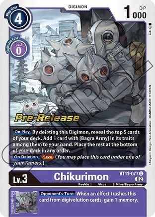 Chikurimon [BT11-077] [Dimensional Phase Pre-Release Promos] - Trinity Hobby