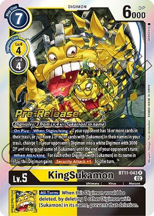 KingSukamon [BT11-043] [Dimensional Phase Pre-Release Promos] - Trinity Hobby