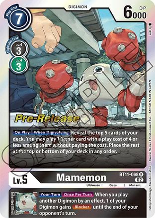 Mamemon [BT11-068] [Dimensional Phase Pre-Release Promos] - Trinity Hobby