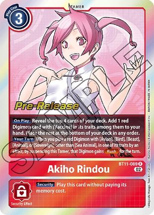 Akiho Rindou [BT11-089] [Dimensional Phase Pre-Release Promos] - Trinity Hobby