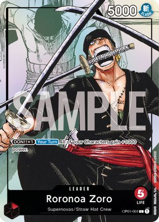 Roronoa Zoro - OP01-001 (Alternate Art) (OP01-001) - [One Piece Promotion Cards] Foil - Trinity Hobby