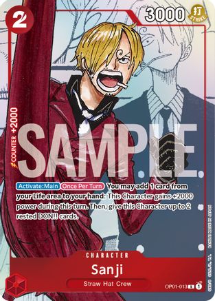 Sanji - OP01-013 (Alternate Art) (OP01-013) - [One Piece Promotion Cards] Foil - Trinity Hobby