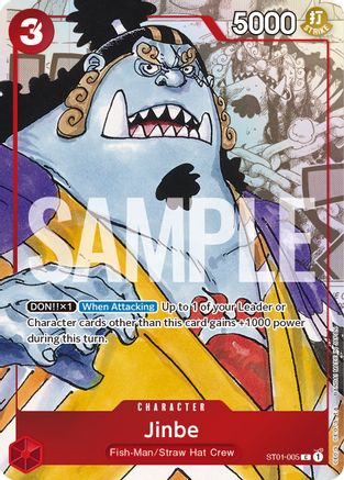 Jinbe - ST01-005 (Alternate Art) (ST01-005) - [One Piece Promotion Cards] Foil - Trinity Hobby