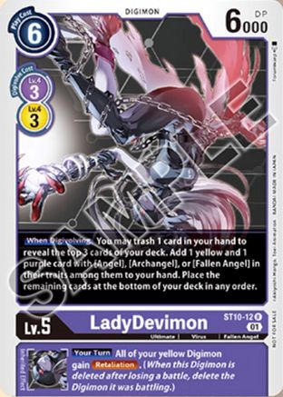 LadyDevimon [ST10-12] (Tamer Goods Set Angewomon & LadyDevimon) [Starter Deck: Parallel World Tactician Promos] - Trinity Hobby