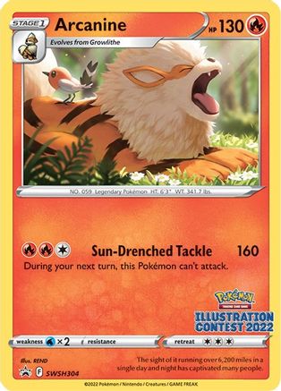Arcanine (SWSH304) (Illustration Contest 2022) [Sword & Shield: Black Star Promos] - Trinity Hobby