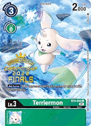 Terriermon [BT3-046] (2022 Championship Finals Digimon Tamers Pack) [Release Special Booster Promos] - Trinity Hobby