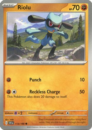 Riolu (113/198) [Scarlet & Violet: Base Set] - Trinity Hobby