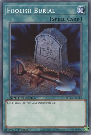 Foolish Burial [SGX3-ENE13] Common - Trinity Hobby