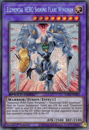 Elemental HERO Shining Flare Wingman [SGX3-ENI25] Secret Rare - Trinity Hobby