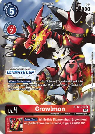 Growlmon [BT12-010] (Ultimate Cup) [Across Time Promos] - Trinity Hobby