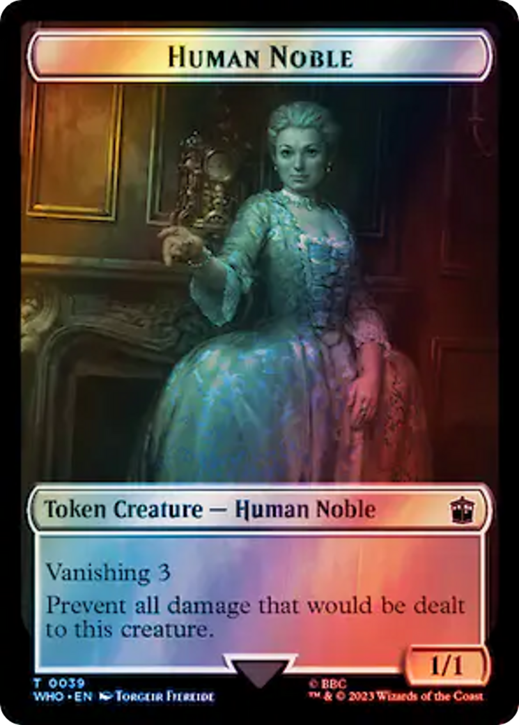 Human Noble // Treasure (0063) Double-Sided Token (Surge Foil) [Doctor Who Tokens] - Trinity Hobby
