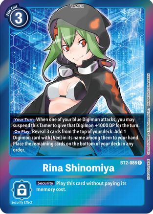 Rina Shinomiya [BT2-086] (Event Pack 4) [Release Special Booster Promos] - Trinity Hobby