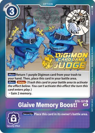 Glaive Memory Boost! [BT6-107] (Judge Pack 3) [Double Diamond Promos] - Trinity Hobby