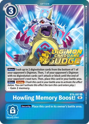 Howling Memory Boost! [BT6-097] (Judge Pack 3) [Double Diamond Promos] - Trinity Hobby