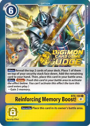 Reinforcing Memory Boost! [BT6-100] (Judge Pack 3) [Double Diamond Promos] - Trinity Hobby
