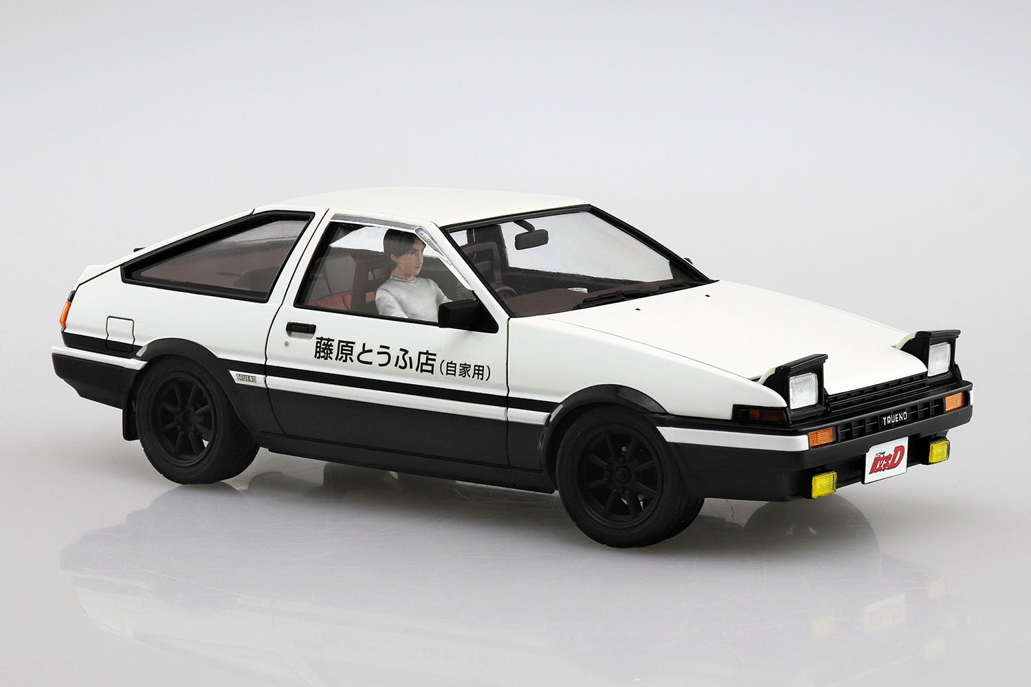 Aoshima 1/24 INITIAL D FUJIWARA TAKUMI AE86 TRUENO (PROJECT-D Ver) w/ Figur - Trinity Hobby