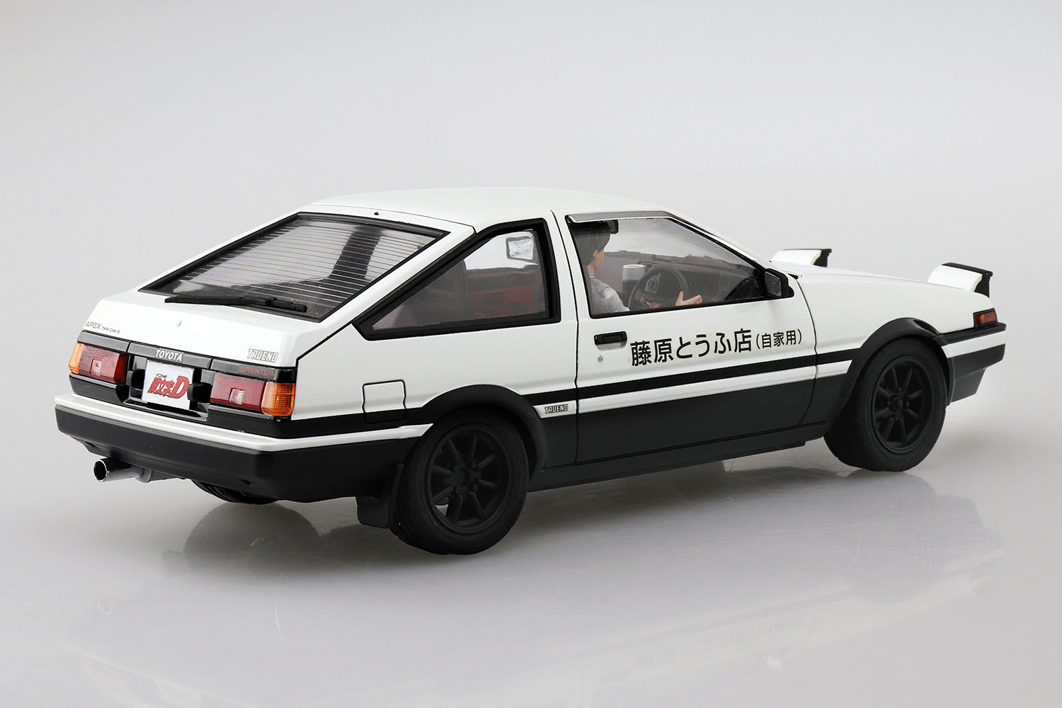 Aoshima 1/24 INITIAL D FUJIWARA TAKUMI AE86 TRUENO (PROJECT-D Ver) w/ Figur - Trinity Hobby